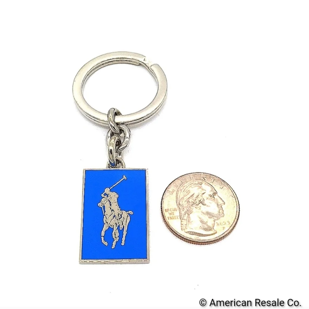 Blue POLO Ralph Lauren Vintage Keychain Fob Purse Charm - Picture 5 of 5